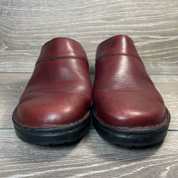 Josef Seibel Burgundy Wine Leather Women’s Sz 10/EU 41 Slip-On Heeled Mules - Picture 2 of 12